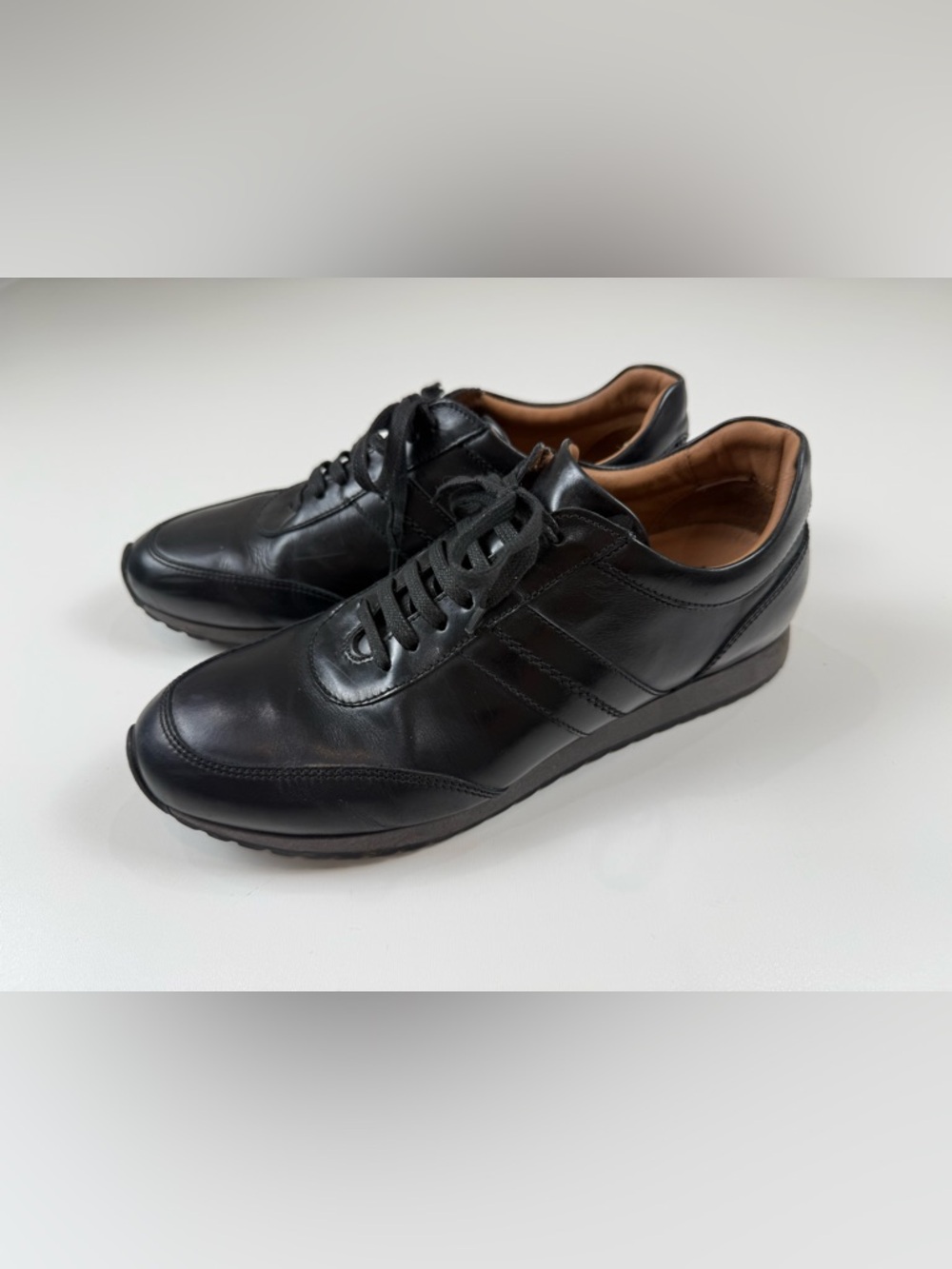 To Boot New York Men’s Francesco Black Leather Lace Up Sneakers Shoes Size 10